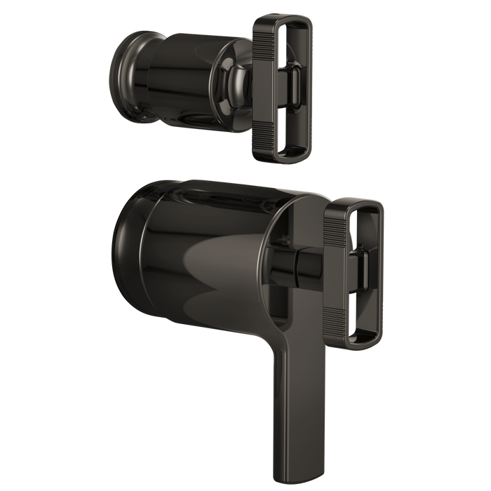 Brizo Kintsu HK7506 TempAssure Thermostatic Valve with Diverter Trim Knob Handle Kit, brilliance black onyx