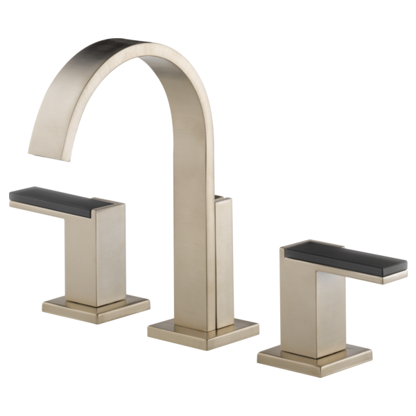 Brizo Siderna HL5382 Widespread Lavatory and Bidet Solar Gray Glass Lever Handle Kit, brushed nickel - view 3