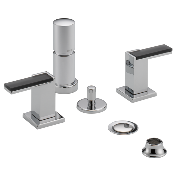 Brizo Siderna HL5382 Widespread Lavatory and Bidet Solar Gray Glass Lever Handle Kit, chrome - view 2