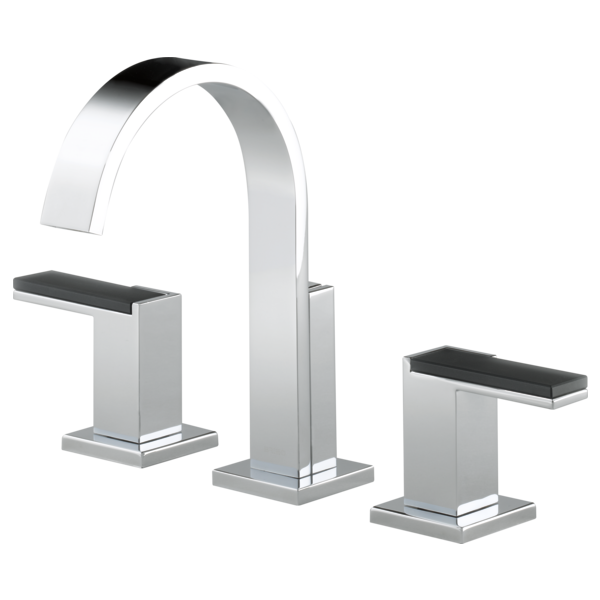 Brizo Siderna HL5382 Widespread Lavatory and Bidet Solar Gray Glass Lever Handle Kit, chrome - view 4