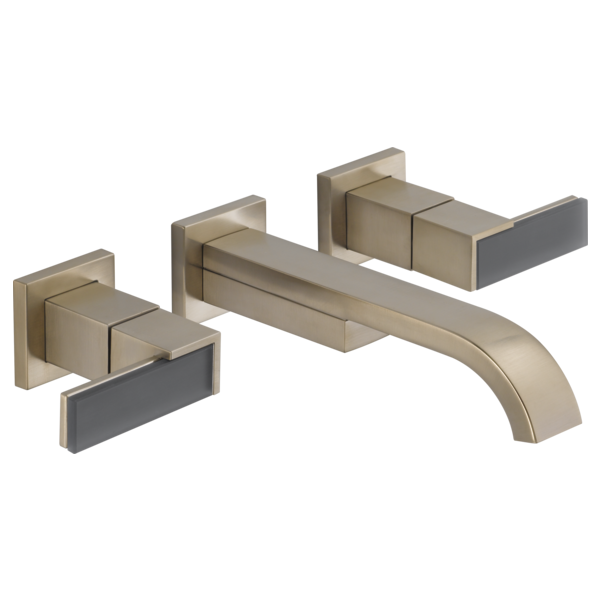 Brizo Siderna HL5882 Wall Mount Lavatory Solar Gray Glass Lever Handle Kit, brushed nickel - view 2