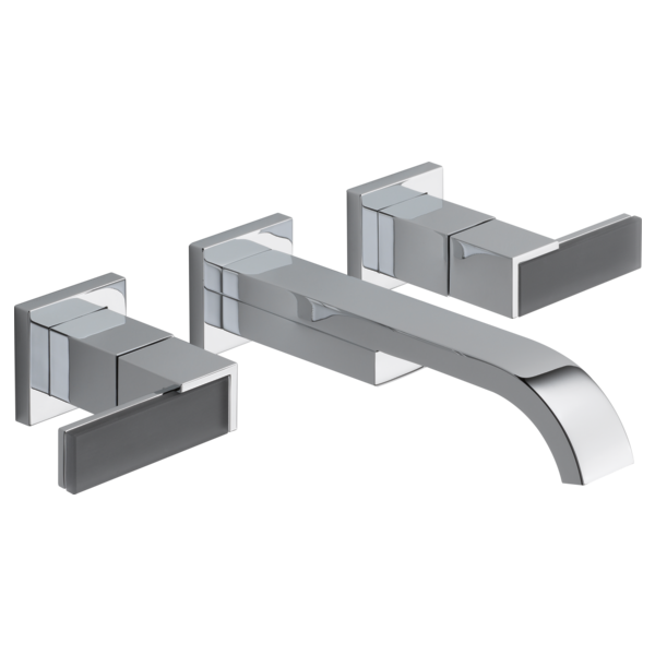 Brizo Siderna HL5882 Wall Mount Lavatory Solar Gray Glass Lever Handle Kit, chrome - view 3