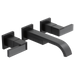 Brizo Siderna HL5882 Wall Mount Lavatory Solar Gray Glass Lever Handle Kit, matte black - view 2