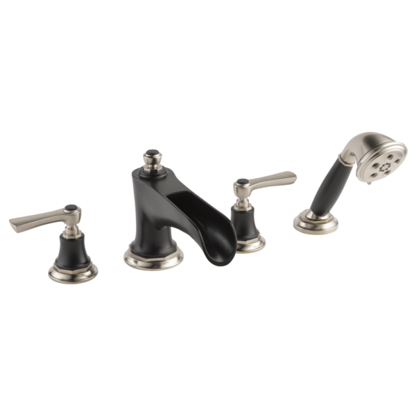 Brizo Rook HL660 Roman Tub Faucet Lever Handle Kit, luxe nickel matte black - view 2