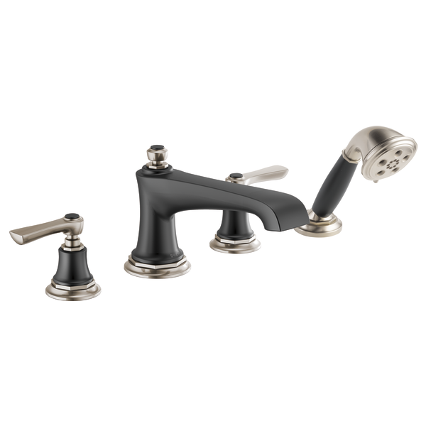 Brizo Rook HL660 Roman Tub Faucet Lever Handle Kit, luxe nickel matte black - view 5