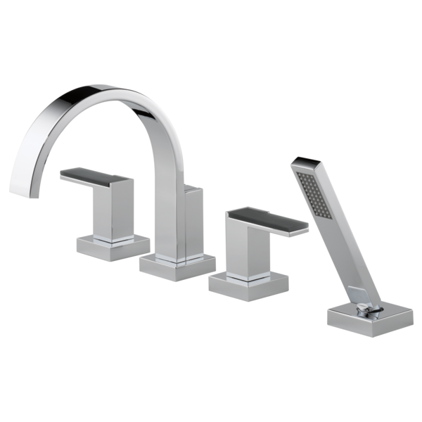 Brizo Siderna HL682 Roman Tub Faucet Solar Gray Glass Lever Handle Kit, chrome - view 2