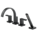 Brizo Siderna HL682 Roman Tub Faucet Solar Gray Glass Lever Handle Kit, matte black - view 2