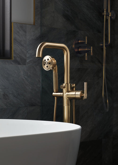 Brizo Litze HL7033 Single-Handle Floor Mount Tub Filler T-Lever Handle Kit, luxe gold - view 4