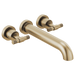 Brizo Litze HL70433 Two-Handle Wall Mount Tub Filler T-Lever Handle Kit, luxe gold - view 2