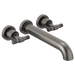 Brizo Litze HL70433 Two-Handle Wall Mount Tub Filler T-Lever Handle Kit, luxe steel - view 2