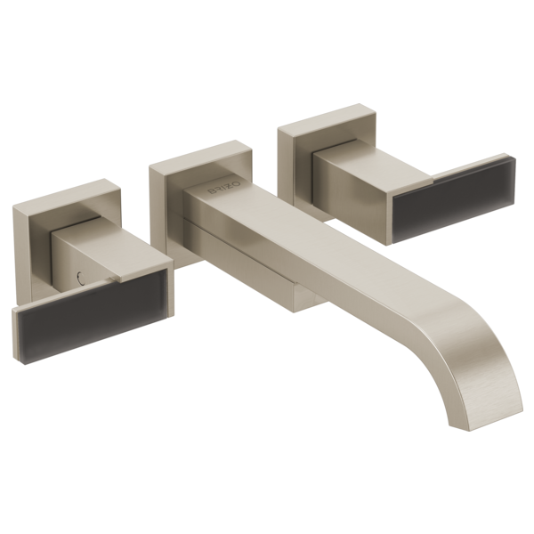 Brizo Siderna HL70482 Two-Handle Wall Mount Tub Filler Solar Gray Glass Lever Handle Kit, brushed nickel - view 2