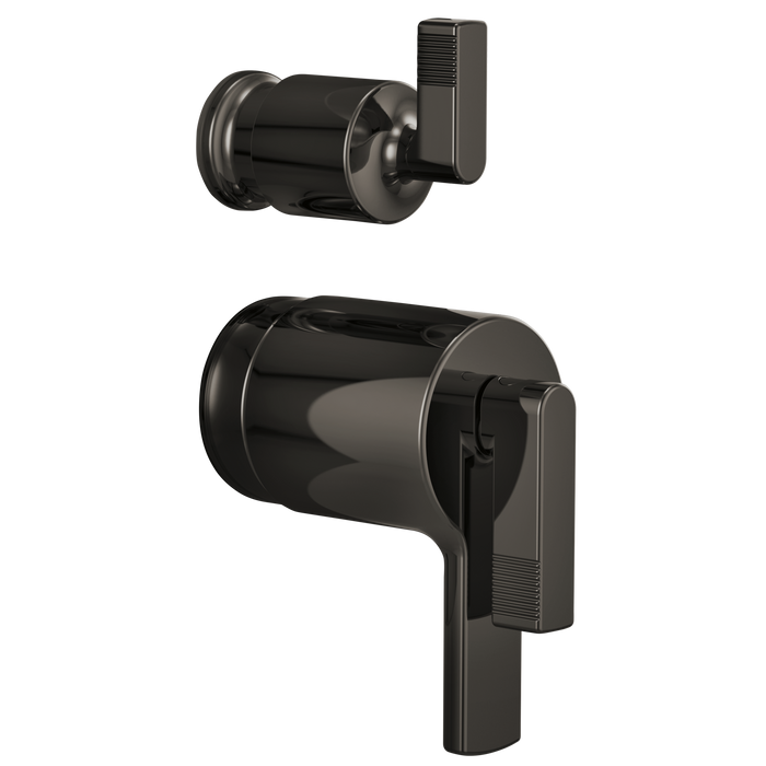 Brizo Kintsu HL7506 TempAssure Thermostatic Valve with Integrated Diverter Trim Lever Handle Kit, brilliance black onyx