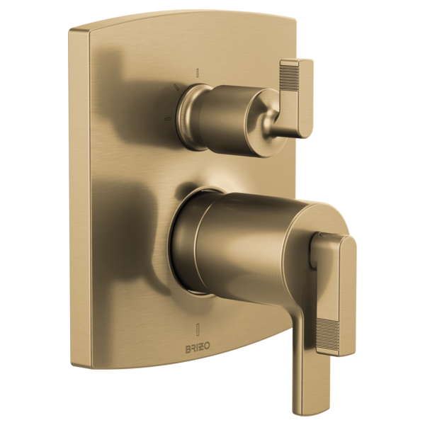 Brizo Kintsu HL7506 TempAssure Thermostatic Valve with Integrated Diverter Trim Lever Handle Kit, luxe gold - view 2