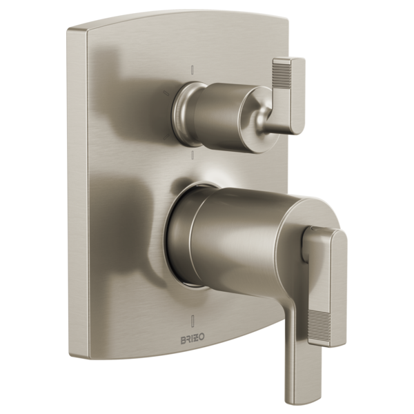 Brizo Kintsu HL7506 TempAssure Thermostatic Valve with Integrated Diverter Trim Lever Handle Kit, luxe nickel - view 3