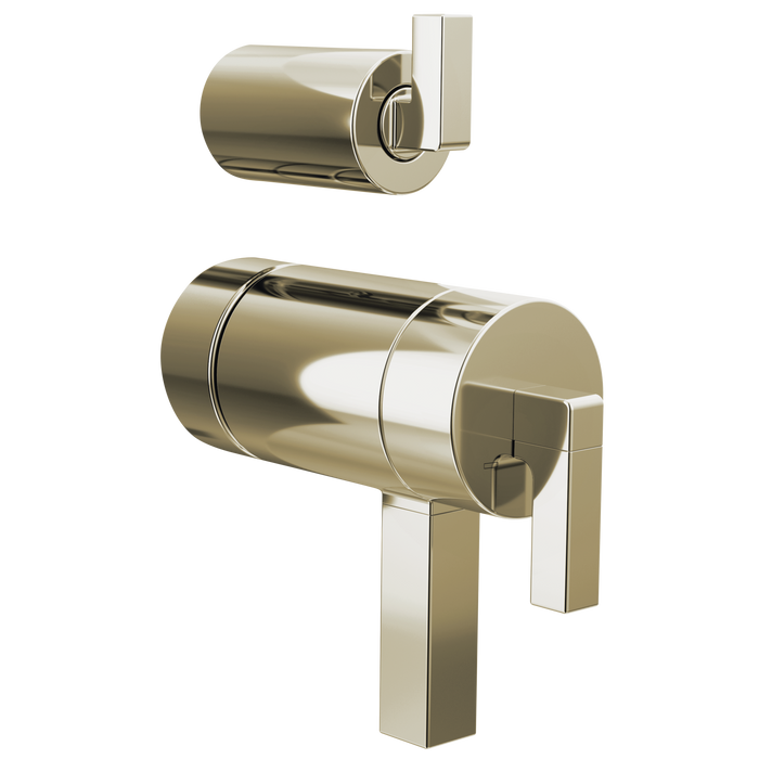 Brizo Frank Lloyd Wright HL7522 TempAssure Thermostatic Valve with Integrated Diverter Trim Lever Handle Kit, polished nickel