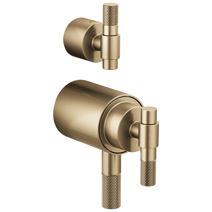 Brizo Litze HL7533 TempAssure Thermostatic Valve With Integrated Diverter T-Lever Handle Kit, luxe gold