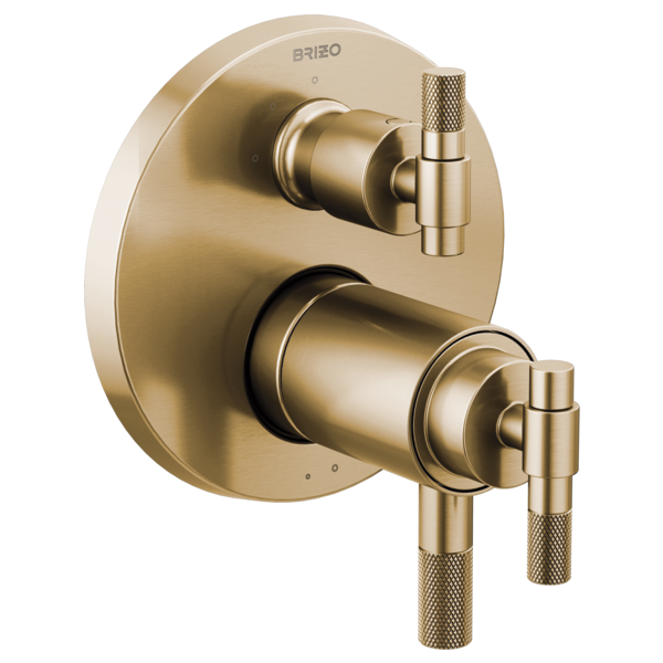 Brizo Litze HL7533 TempAssure Thermostatic Valve With Integrated Diverter T-Lever Handle Kit, luxe gold - view 3