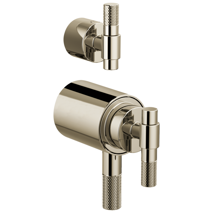 Brizo Litze HL7533 TempAssure Thermostatic Valve With Integrated Diverter T-Lever Handle Kit, polished nickel