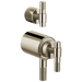 Brizo Litze HL7533 TempAssure Thermostatic Valve With Integrated Diverter T-Lever Handle Kit, polished nickel