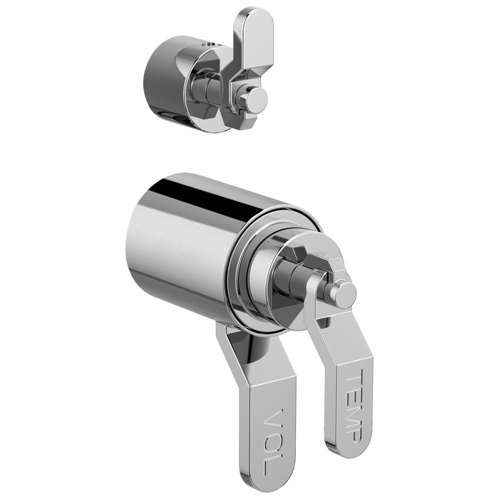 Brizo Litze HL7534 TempAssure Thermostatic Valve With Integrated Diverter Industrial Lever Handle Kit, chrome