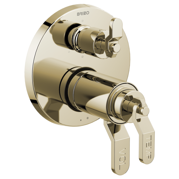 Brizo Litze HL7534 TempAssure Thermostatic Valve With Integrated Diverter Industrial Lever Handle Kit, polished nickel -...