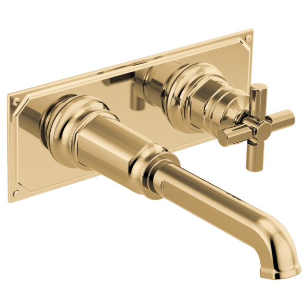 Brizo Invari HX5876 Wall Mount Lavatory Cross Handle Kit, polished gold - view 4