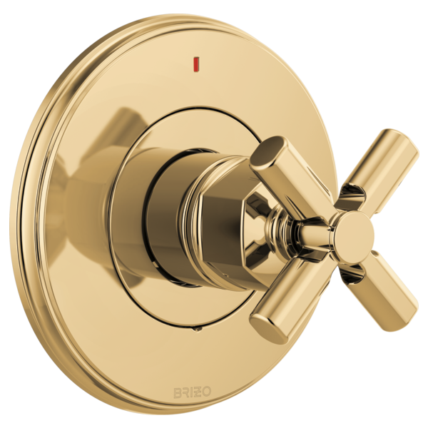 Brizo Invari HX60P76 Pressure Balance Valve Trim Cross Handle Kit, polished gold - view 2