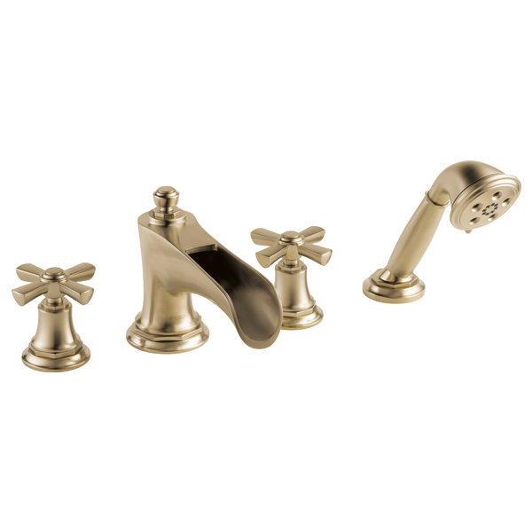 Brizo Rook HX661 Roman Tub Faucet Cross Handle Kit, luxe gold - view 2