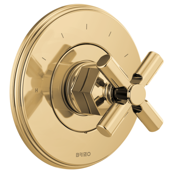 Brizo Invari HX6676 Sensori Thermostatic Valve Trim Cross Handle Kit, polished gold - view 2