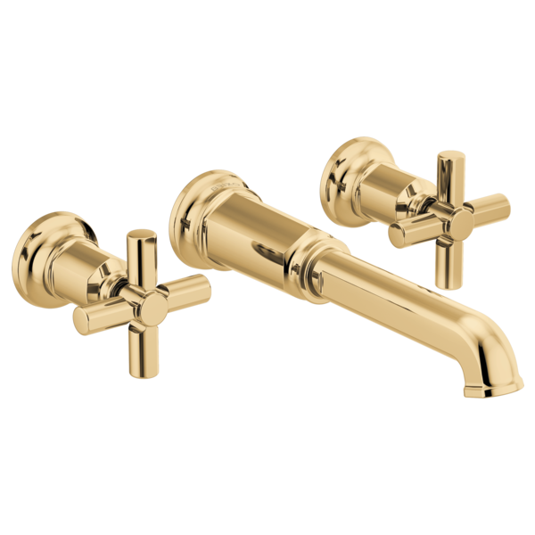 Brizo Invari HX70476 Two-Handle Wall Mount Tub Filler Cross Handle Kit, polished gold - view 2