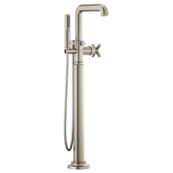 Brizo Invari HX7076 Single-Handle Floor Mount Tub Filler Cross Handle Kit, luxe nickel - view 2