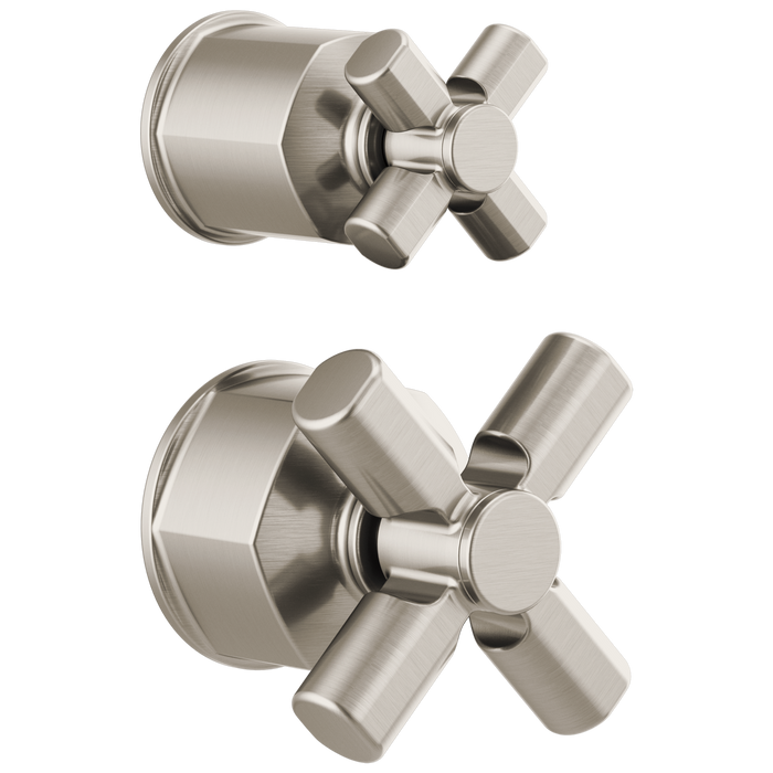 Brizo Invari HX75P76 Pressure Balance Valve with Integrated Diverter Trim Cross Handle Kit, luxe nickel