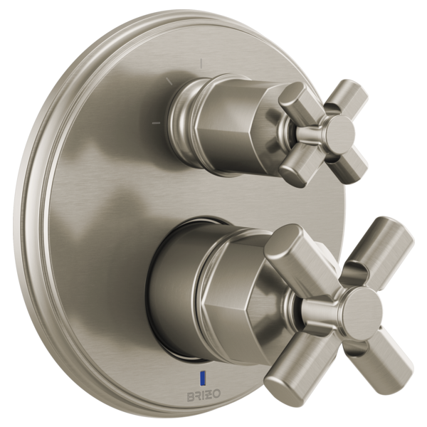 Brizo Invari HX75P76 Pressure Balance Valve with Integrated Diverter Trim Cross Handle Kit, luxe nickel - view 2