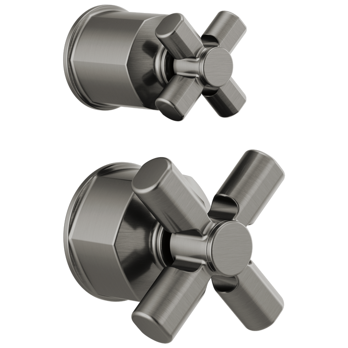 Brizo Invari HX75P76 Pressure Balance Valve with Integrated Diverter Trim Cross Handle Kit, luxe steel