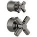 Brizo Invari HX75P76 Pressure Balance Valve with Integrated Diverter Trim Cross Handle Kit, luxe steel
