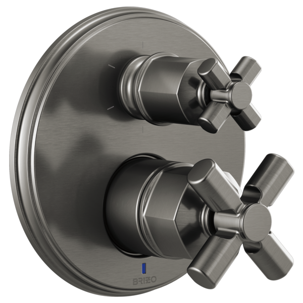 Brizo Invari HX75P76 Pressure Balance Valve with Integrated Diverter Trim Cross Handle Kit, luxe steel - view 3