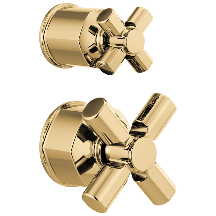 Brizo Invari HX75P76 Pressure Balance Valve with Integrated Diverter Trim Cross Handle Kit, polished gold