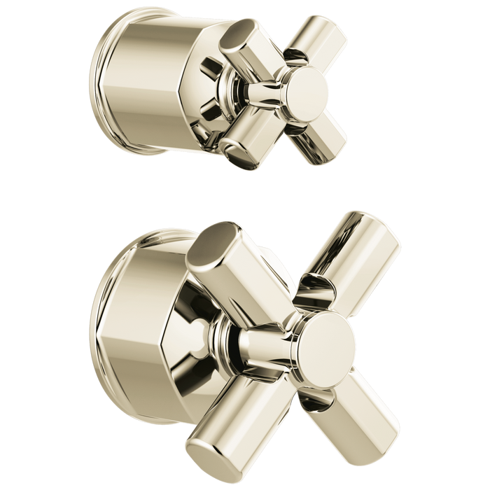 Brizo Invari HX75P76 Pressure Balance Valve with Integrated Diverter Trim Cross Handle Kit, polished nickel