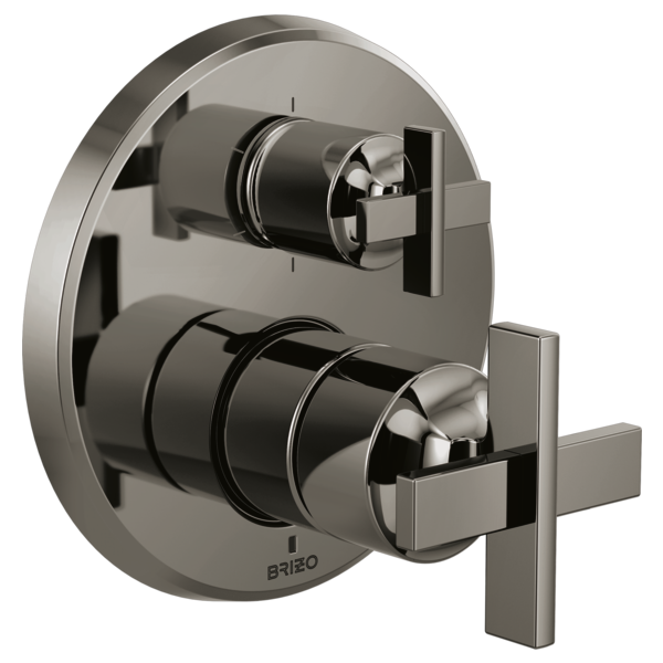 Brizo Levoir HX75P98 Pressure Balance Valve with Integrated Diverter Trim Cross Handle Kit, brilliance black onyx - view 2