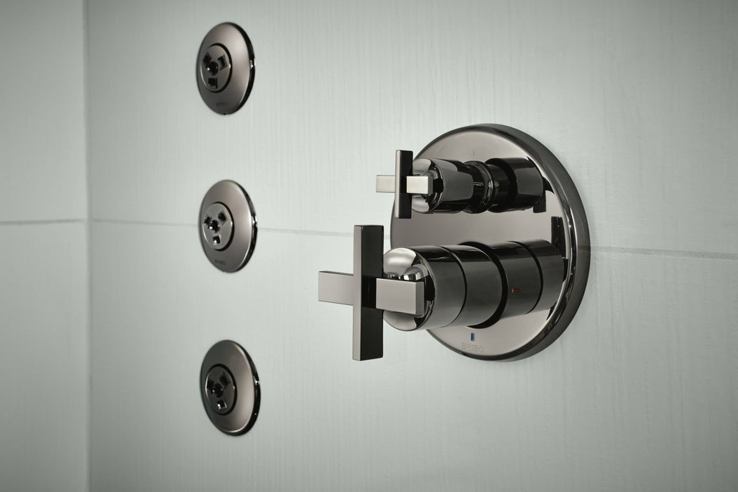 Brizo Levoir HX75P98 Pressure Balance Valve with Integrated Diverter Trim Cross Handle Kit, brilliance black onyx - view 4