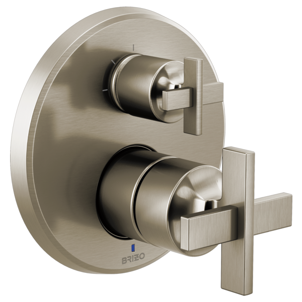 Brizo Levoir HX75P98 Pressure Balance Valve with Integrated Diverter Trim Cross Handle Kit, luxe nickel - view 5