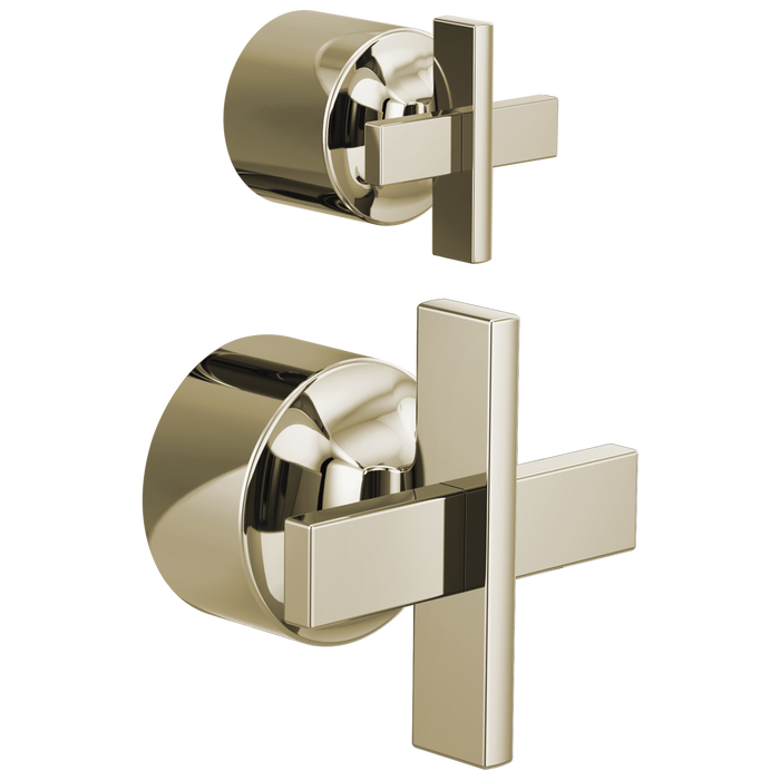 Brizo Levoir HX75P98 Pressure Balance Valve with Integrated Diverter Trim Cross Handle Kit, polished nickel