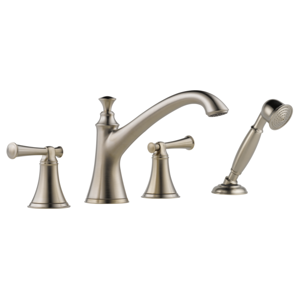 Brizo Baliza T67405 Roman Tub Trim with Hand Shower - Less Handles, brushed nickel