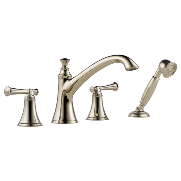 Brizo Baliza T67405 Roman Tub Trim with Hand Shower - Less Handles, polished nickel