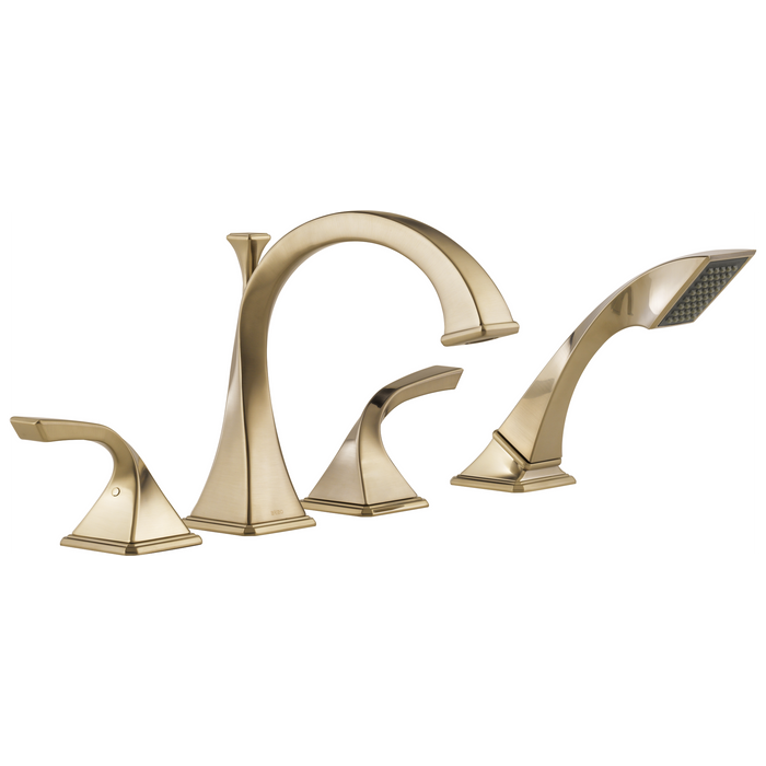 Brizo Virage T67430 Roman Tub Faucet with Hand Shower, luxe gold