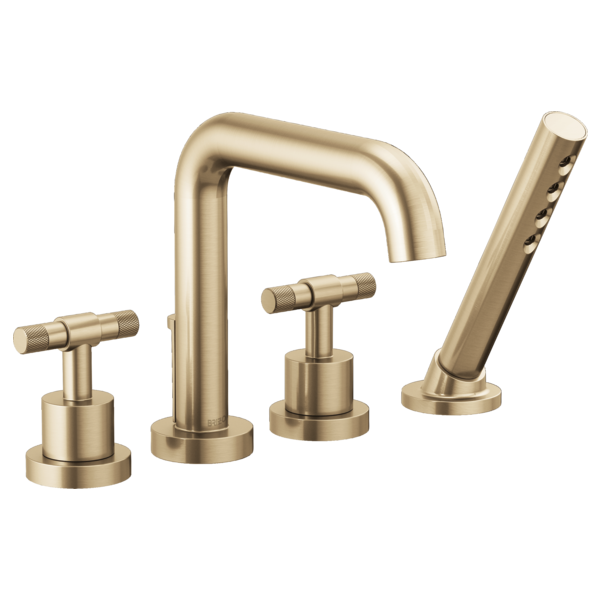 Brizo Litze T67435 Roman Tub with Handshower - Less Handles, luxe gold - view 4