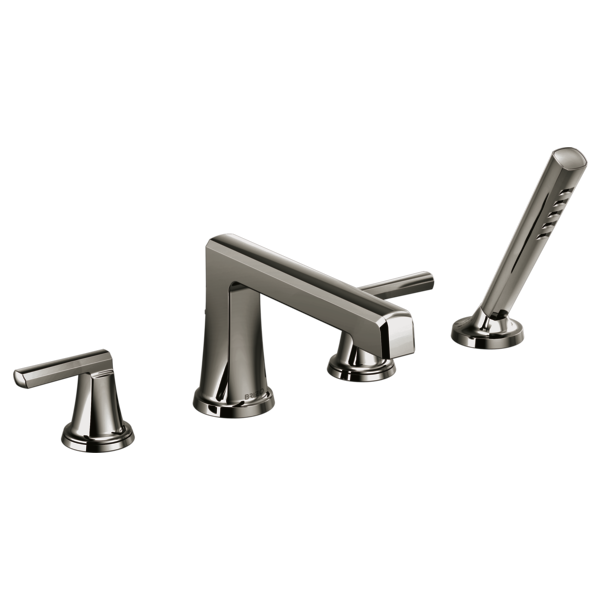 Brizo Levoir T67498 Roman Tub Faucet With Handshower - Less Handles, brilliance black onyx
