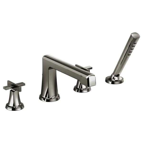 Brizo Levoir T67498 Roman Tub Faucet With Handshower - Less Handles, brilliance black onyx - view 2