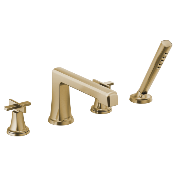 Brizo Levoir T67498 Roman Tub Faucet With Handshower - Less Handles, luxe gold - view 3