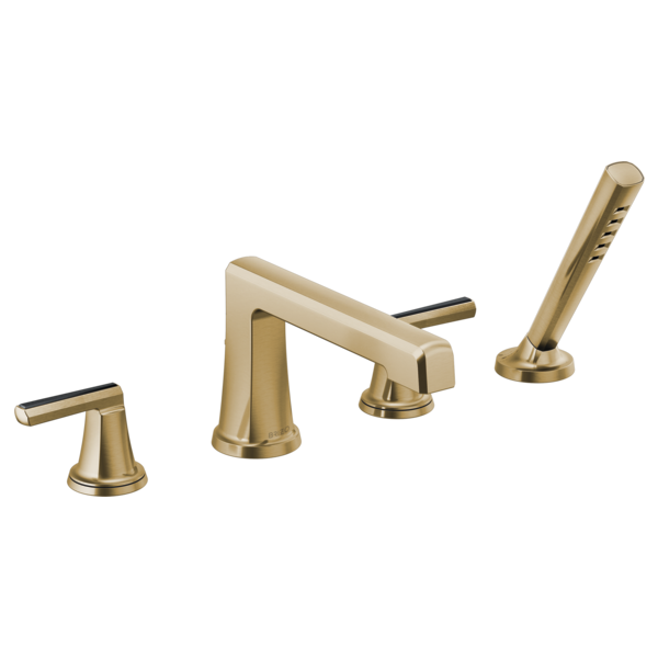 Brizo Levoir T67498 Roman Tub Faucet With Handshower - Less Handles, luxe gold - view 4